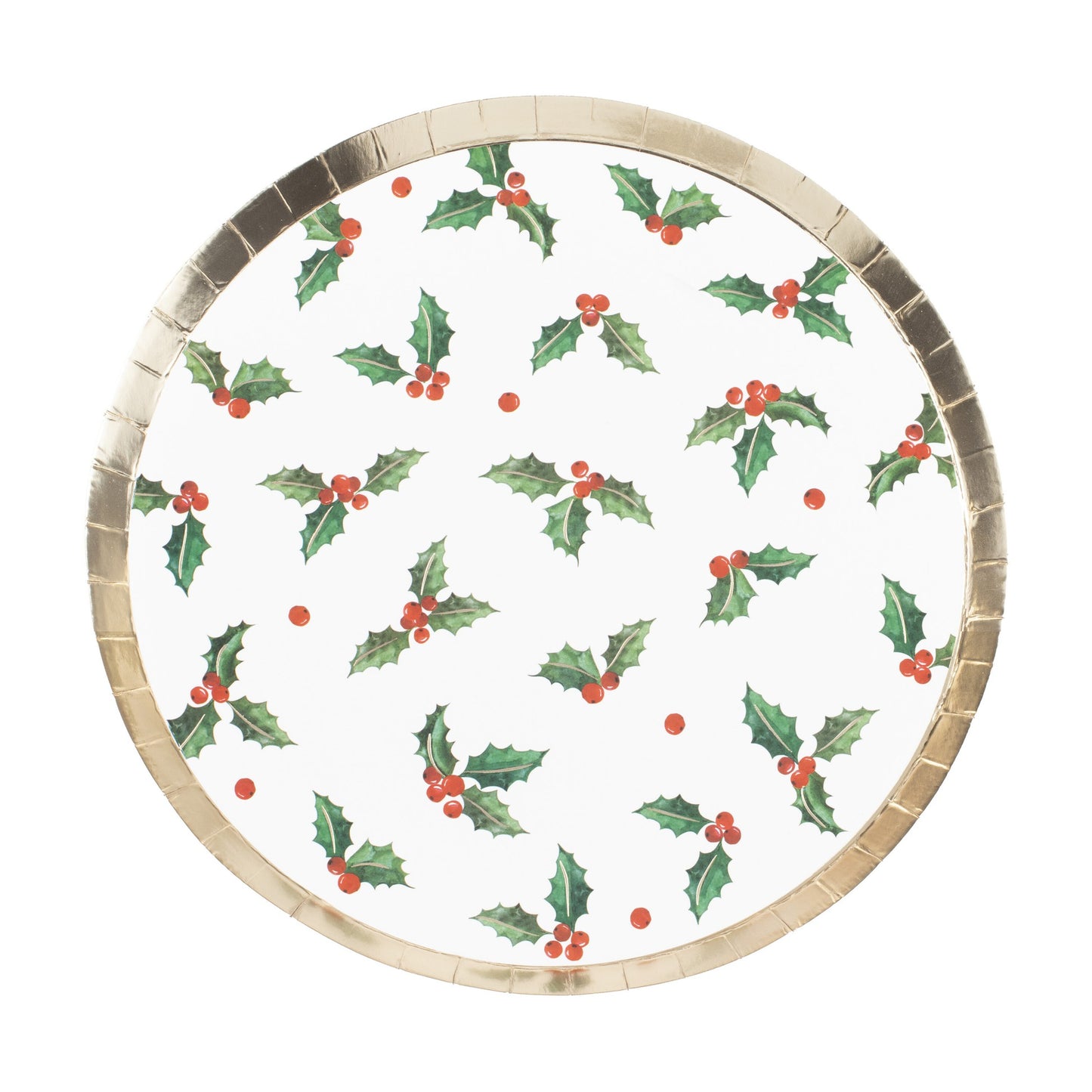 Christmas Holly Leaf Paper Party Plates