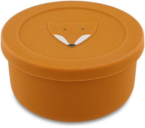 Silicone snack pot with lid - Mr. Fox