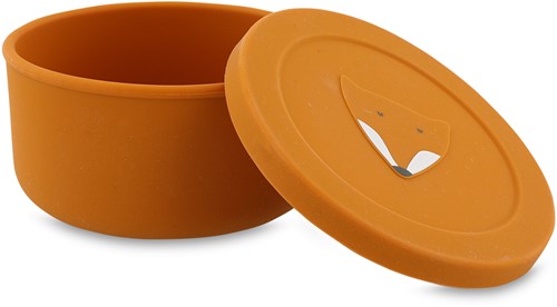 Silicone snack pot with lid - Mr. Fox