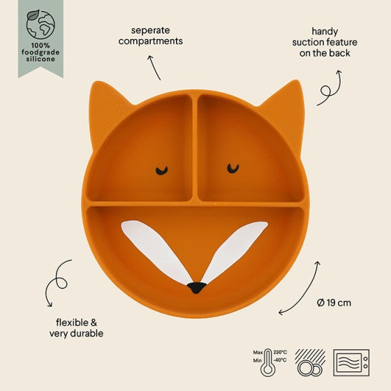 SILICONE DIVIDED SUCTION PLATE MR. FOX