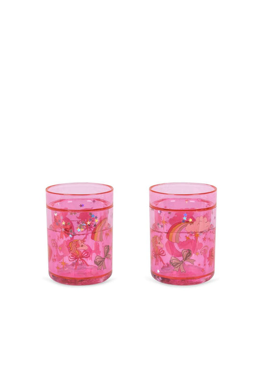 2 Pack Glitter Cups - Rainbow Bow