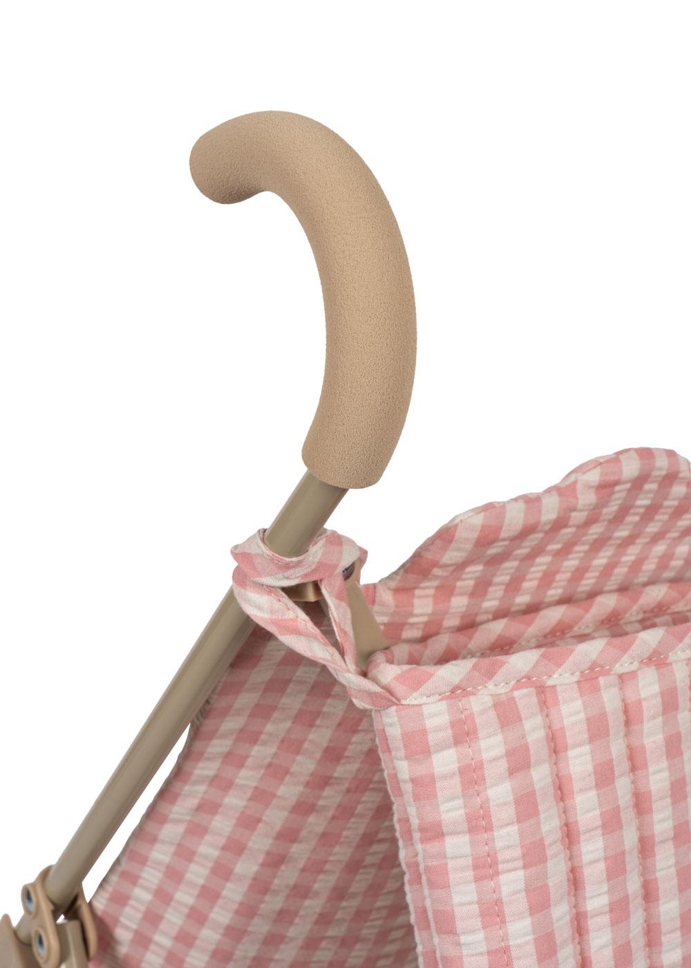 Doll Stroller - Powder Pink Check