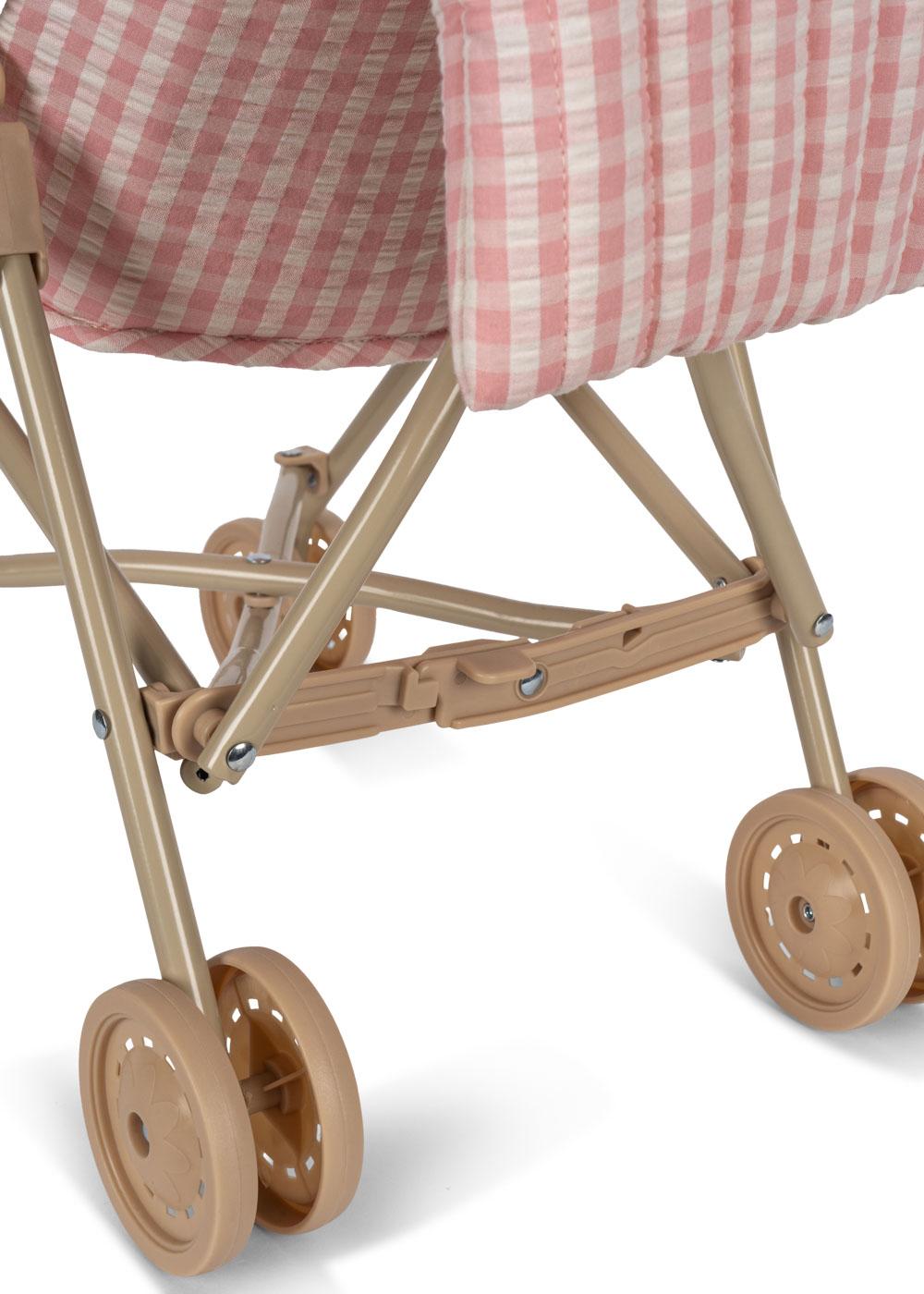 Doll Stroller - Powder Pink Check