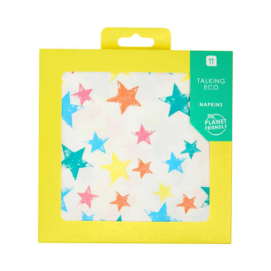 Talking Tables - Eco-Friendly Rainbow Star Napkins - 20 Pack