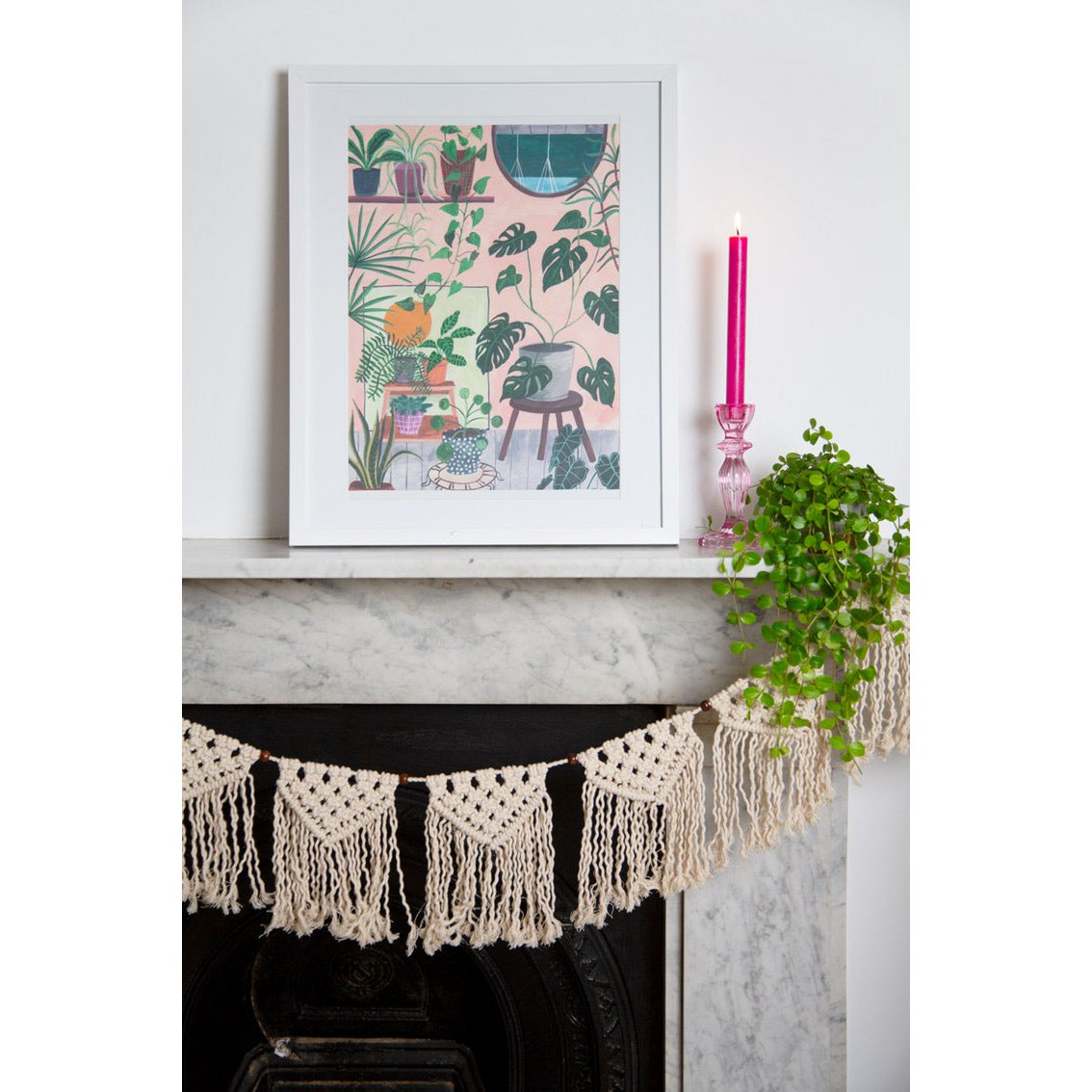 Guirlande de macramé crème Boho