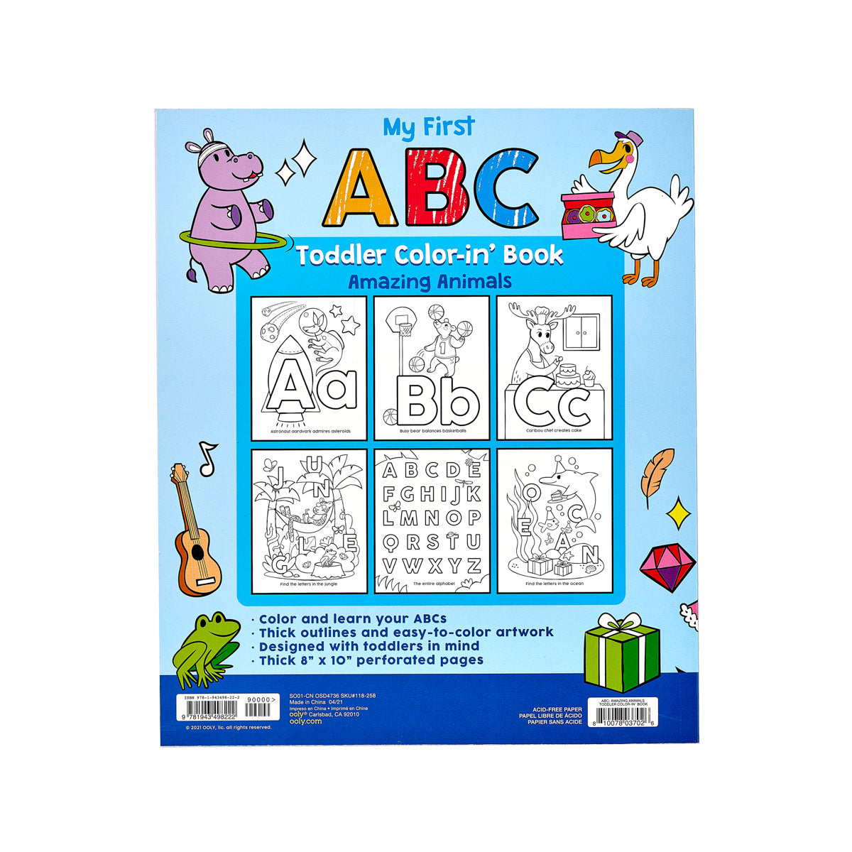 Toddler Color-In’ Book – ABC Amazing Animals