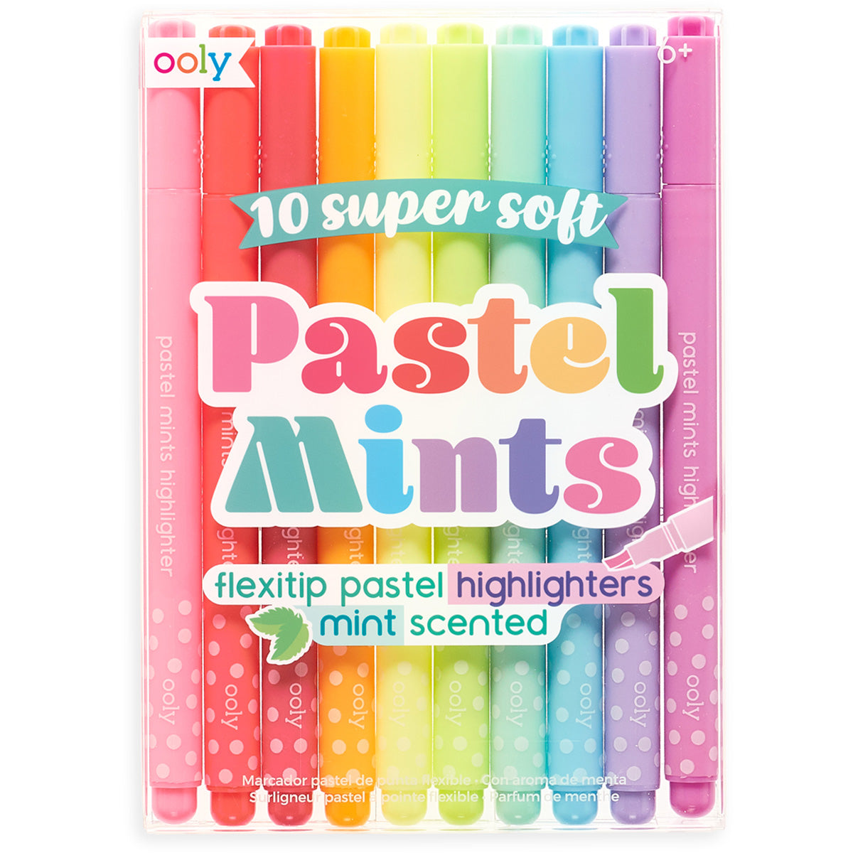 Surligneurs parfumés à la menthe pastel – Lot de 10 