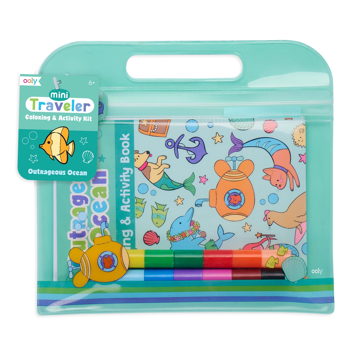 Ooly – Mini Traveler Coloring & Activity Kit – Outrageous Ocean (138-014)