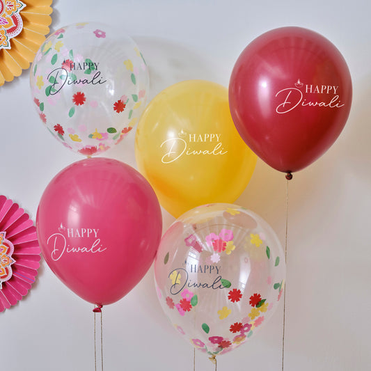 Multicoloured Happy Diwali Balloons