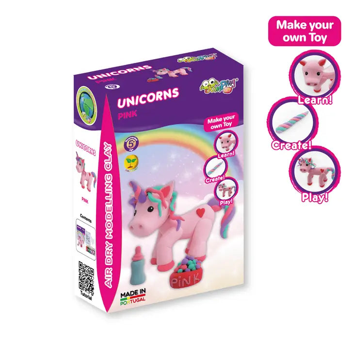 Pink - Unicorns Collection- Air Dry Modelling Clay Kit