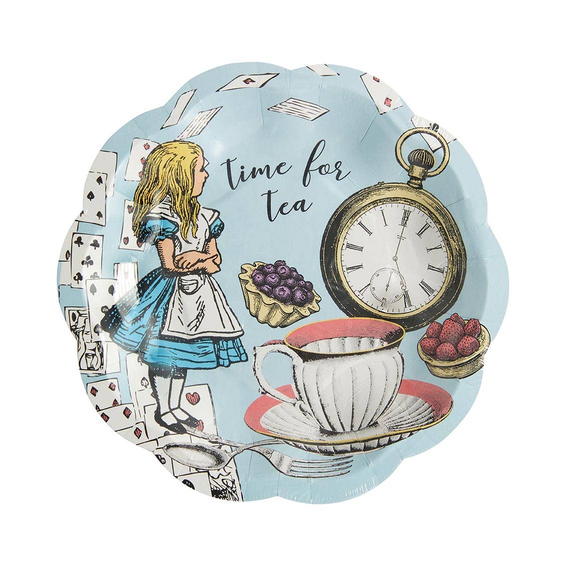 Talking Tables - Blue Alice in Wonderland Plates - 12 Pack