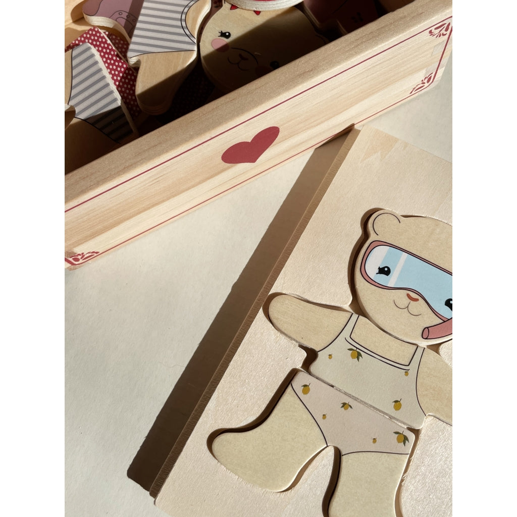 Wooden Teddy Dress-UP Puzzle