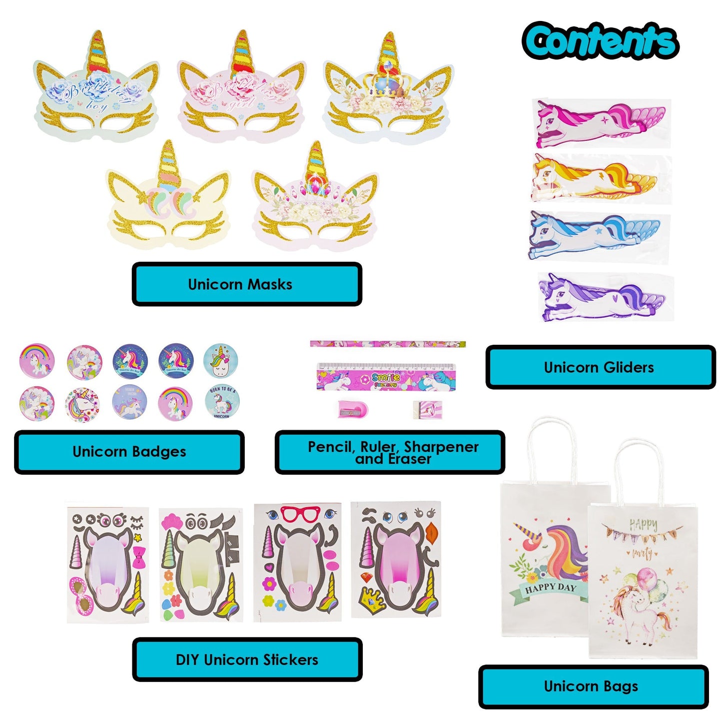 PRETTY PREFILLED UNICORN PARTY BAG