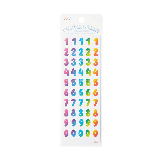 stickiville rainbow numbers stickers - holographic