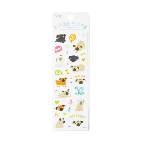 Stickiville Pugs Stickers