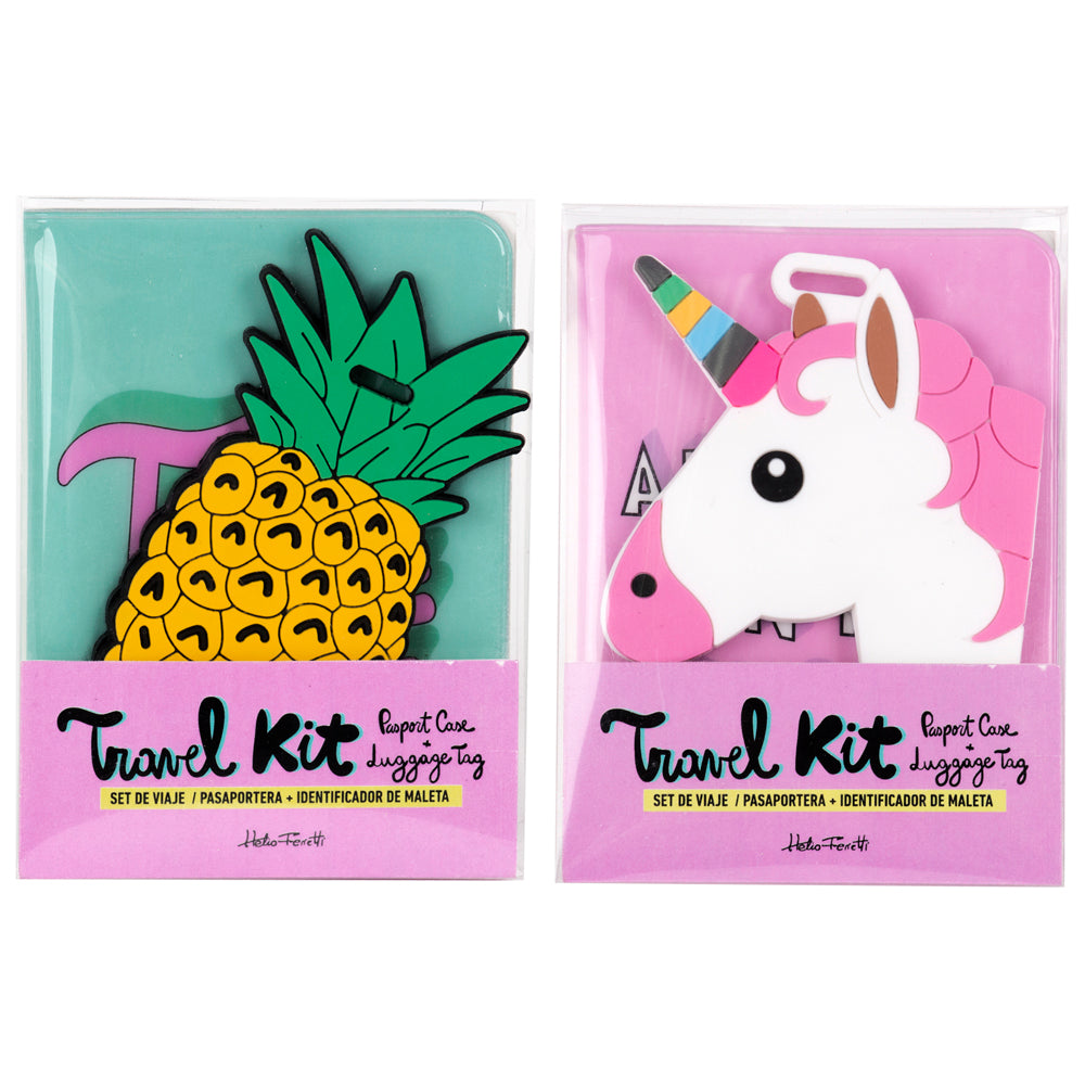 PASSPORT HOLDER AND ID TRAVEL UNICORN AND PINEAPPLE HF