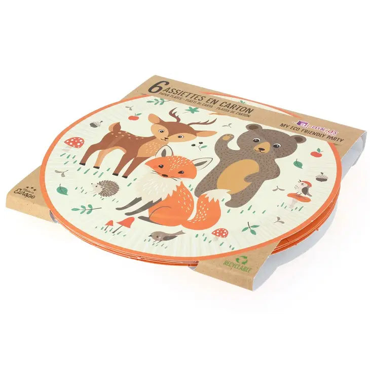 6 Forest Animals Plates