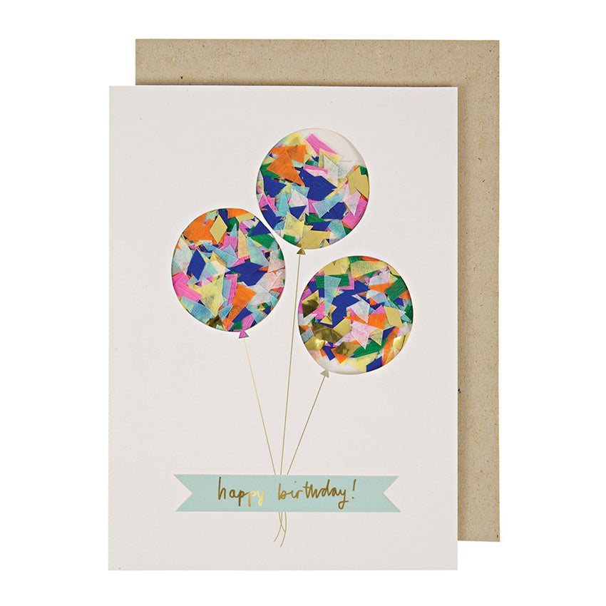 Balloons confetti card