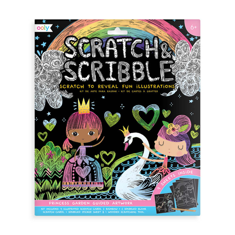 Princess garden scratch and scribble scratch art kit