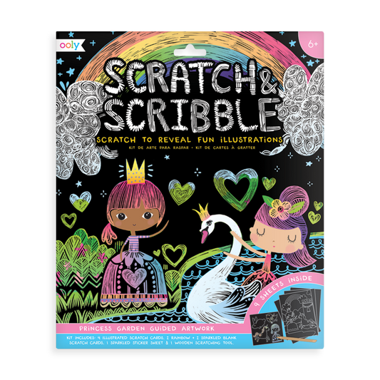 Princess garden scratch and scribble scratch art kit