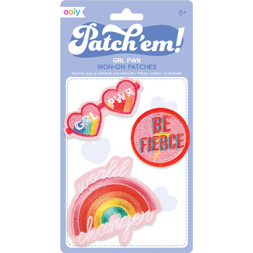 Patch Em Iron On Patches – Lot de 3 – GRL PWR 