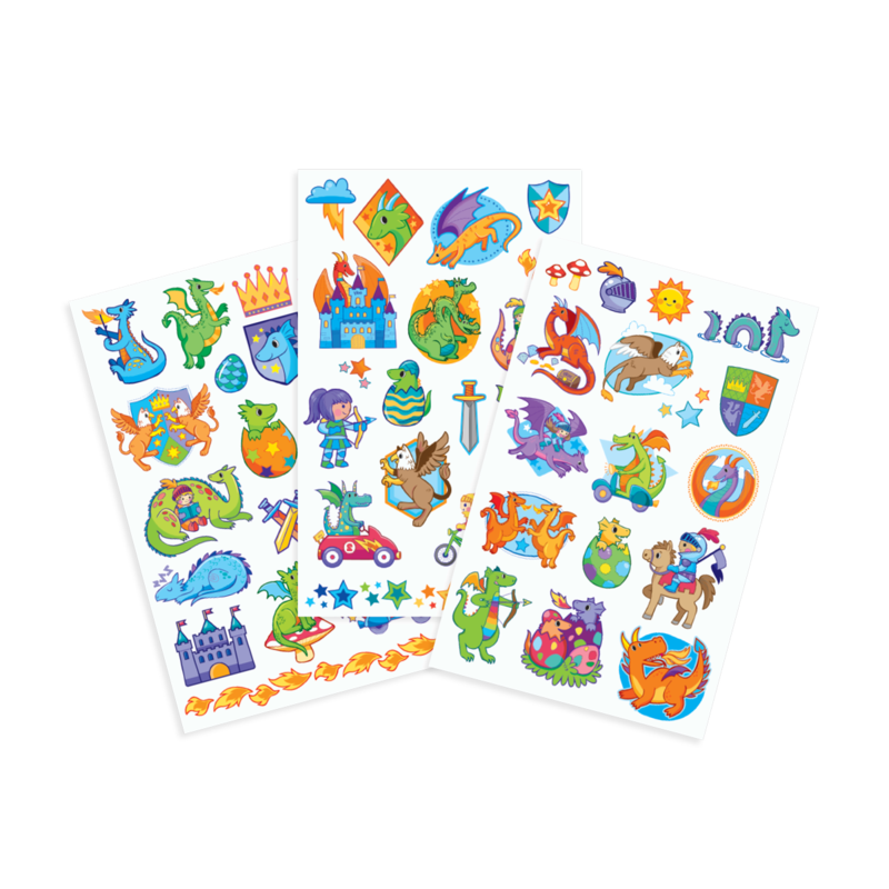 Tattoo-palooza temporary tattoos - knights and dragons