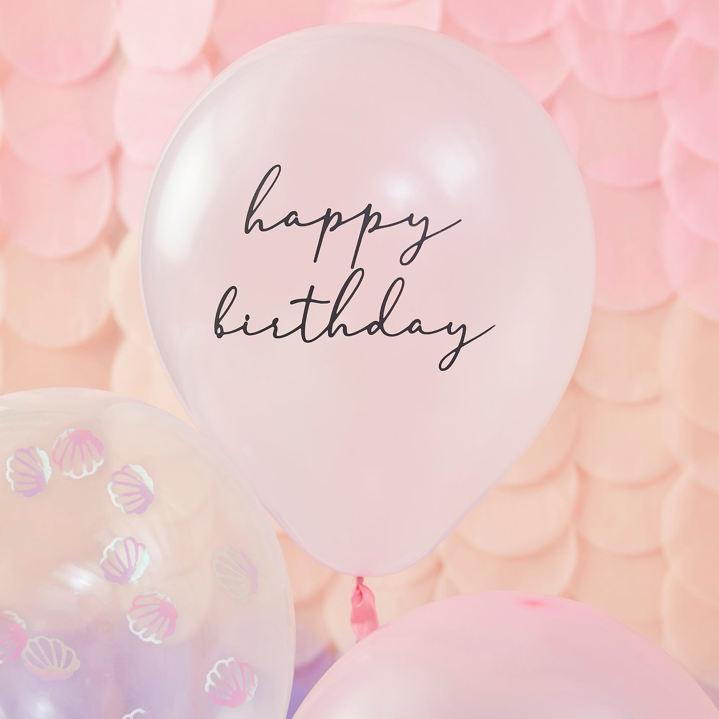 Pearlised Pink & Shell Confetti Balloon Bundle