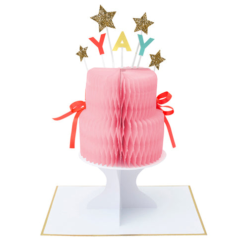 Yay cake stand-up card