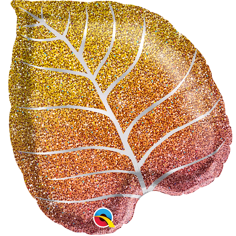 Ballon en aluminium 21″ Feuille ombrée à paillettes d'automne