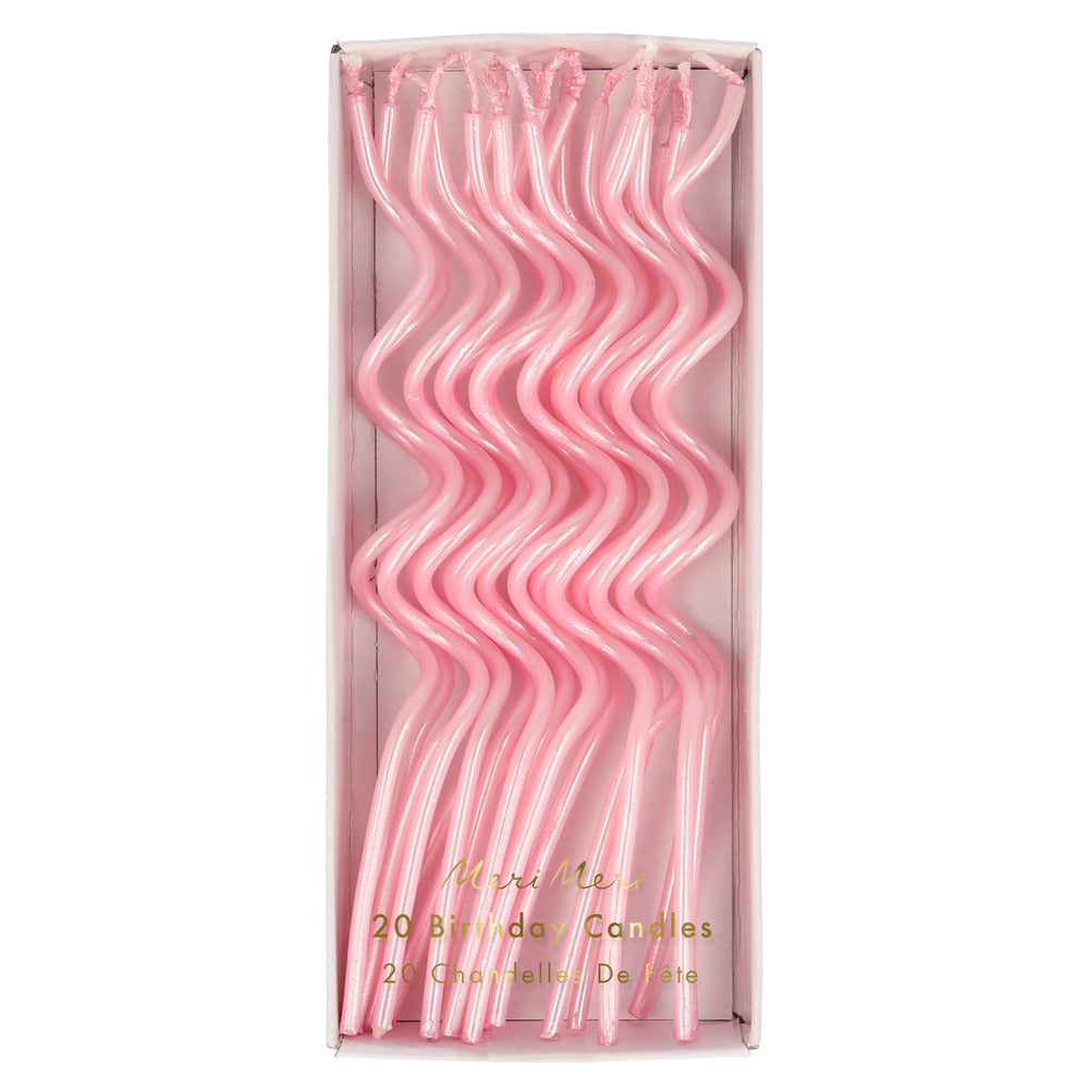 Pink swirly candles