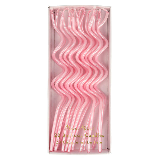 Pink swirly candles