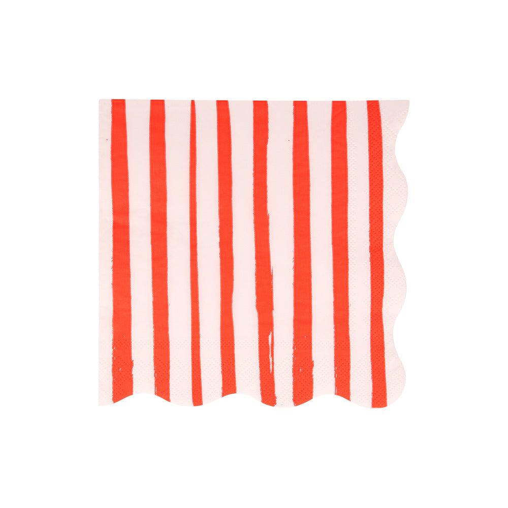 Red stripe napkins L