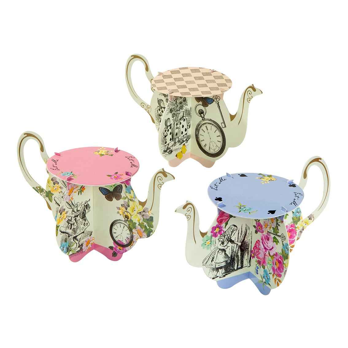 Alice in Wonderland Teapot Cake Stands - 6 Pack