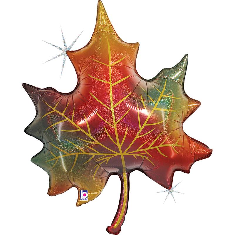 Foil balloon 35″ Glitter Fall Leaf – Grabo