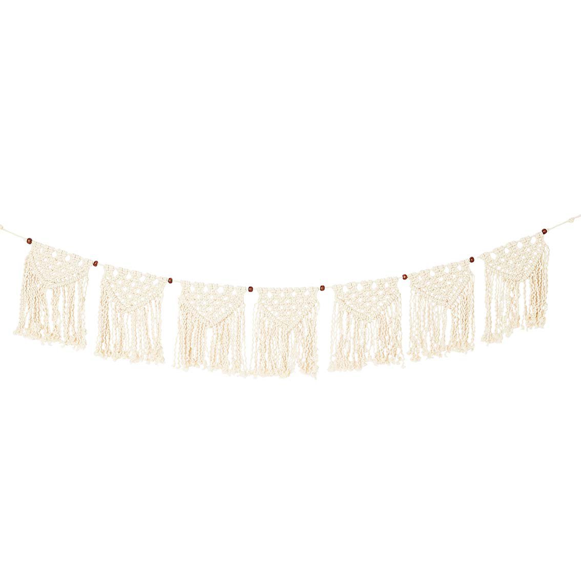 Guirlande de macramé crème Boho