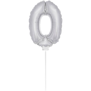 Figure Balloon XS Silver Number 0 - 36cm