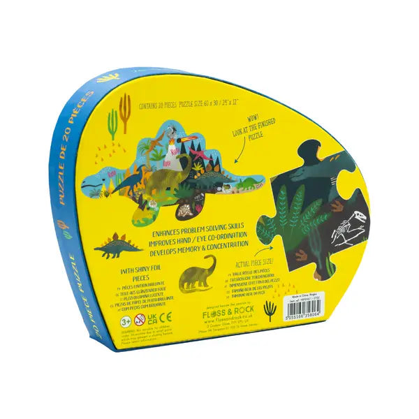 Dino 20pc "Dinosaur" Shaped Jigsaw with Shaped Box