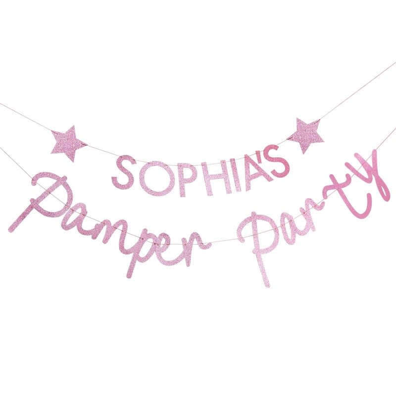 Pink Glitter Customisable Pamper Party Bunting