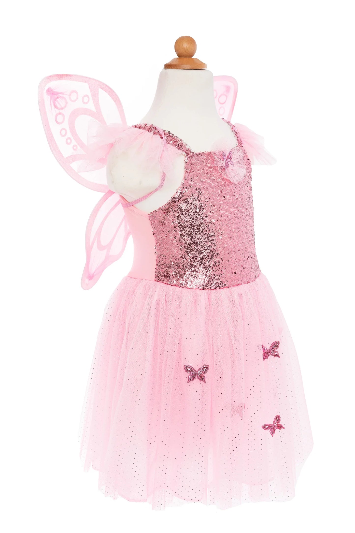 Pink sequins butterfly dress/ wings