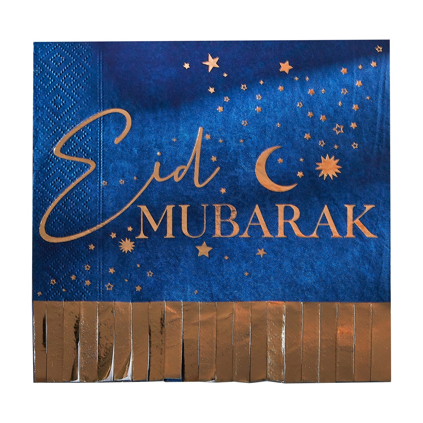 Navy & Gold Eid Mubarak Fransenserviette