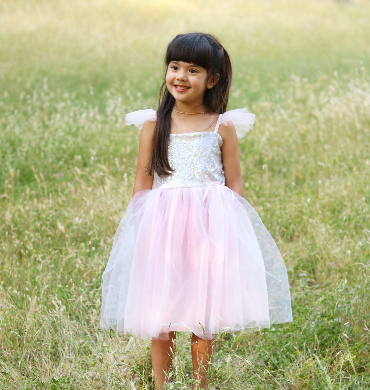 Silver Sequins Princess Dress