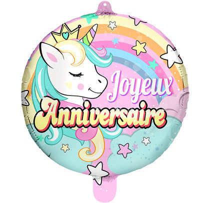 Ballon Foil 45cm LICORNEJoyeux Anniversaire