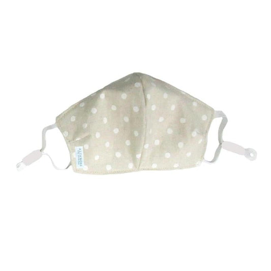 3 LAYER FACE MASK - LINEN IVORY SPOT