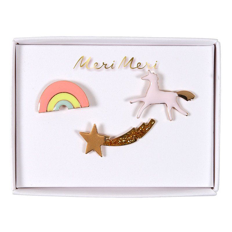 3 Enamel Pins Magical Unicorns