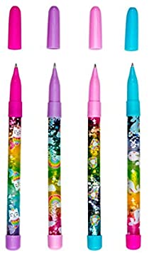 Stylos à bille Rainbow Glitter Wand - Pot de 24 