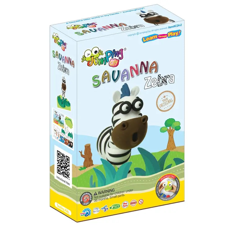 Zebra - Savanah Collection - Air Dry Modelling Clay Kit