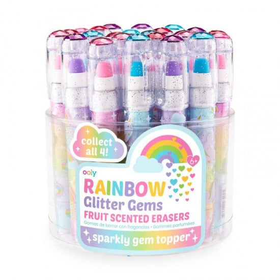 OOLY 112-095 RAINBOW GLITTER GEM SCENTED ERASERS