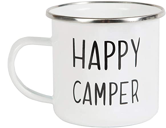 HAPPY CAMPER ENAMEL MUG