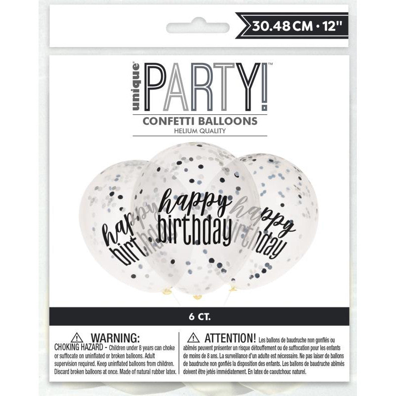 Party confetti Balloons Happy Birthday - GREY