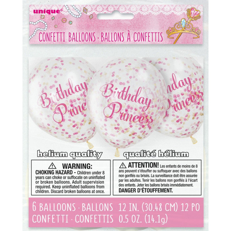 Pink Princess Confetti Balloons